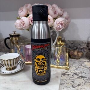 Disney Indiana Jones Black and Silver Water Bottle